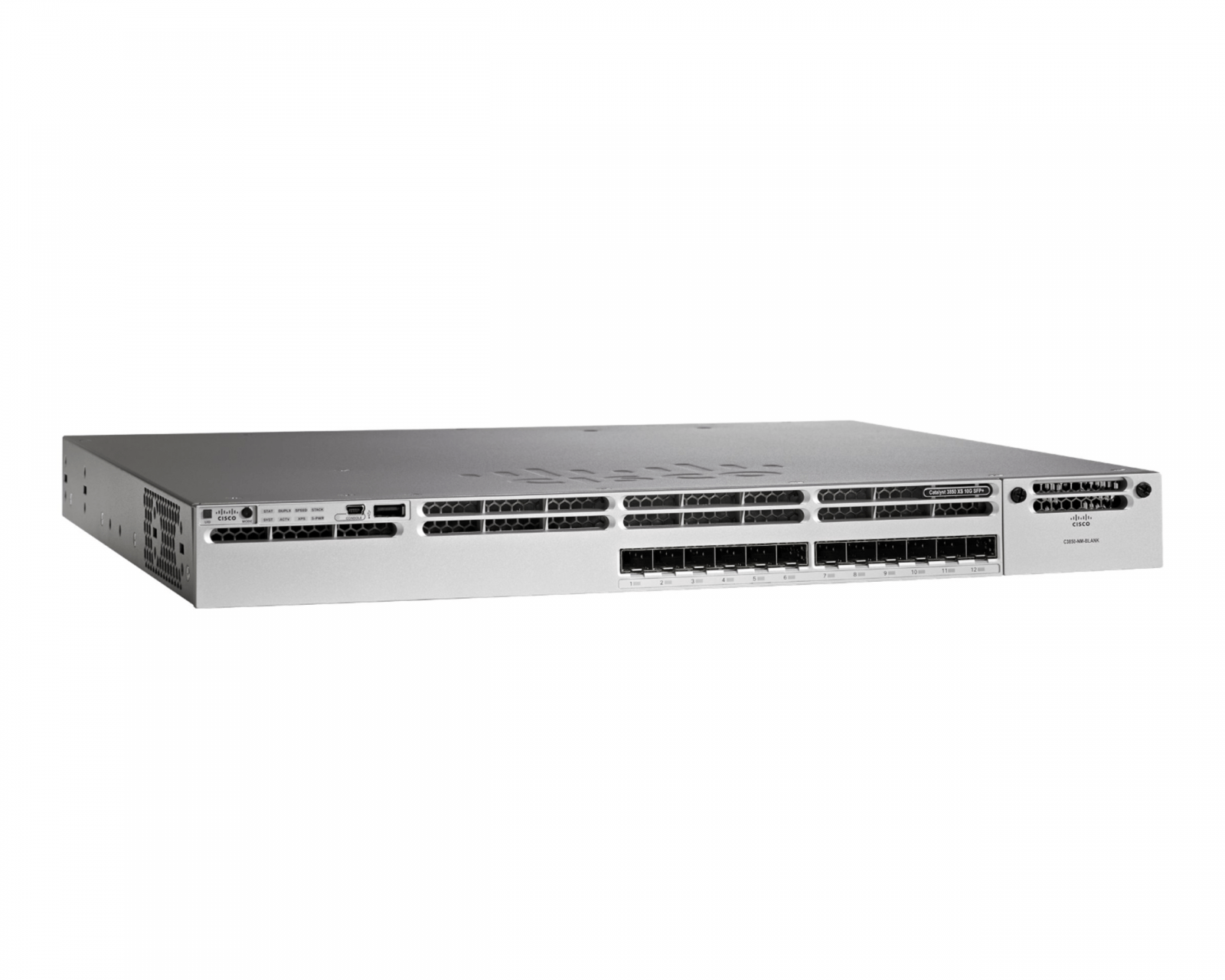 Cisco WS-C3850-12S-S Catalyst 3850 12端口千兆以太网SFP非PoE StackWise-480 IP Base <tc>交换机</tc> | 二手