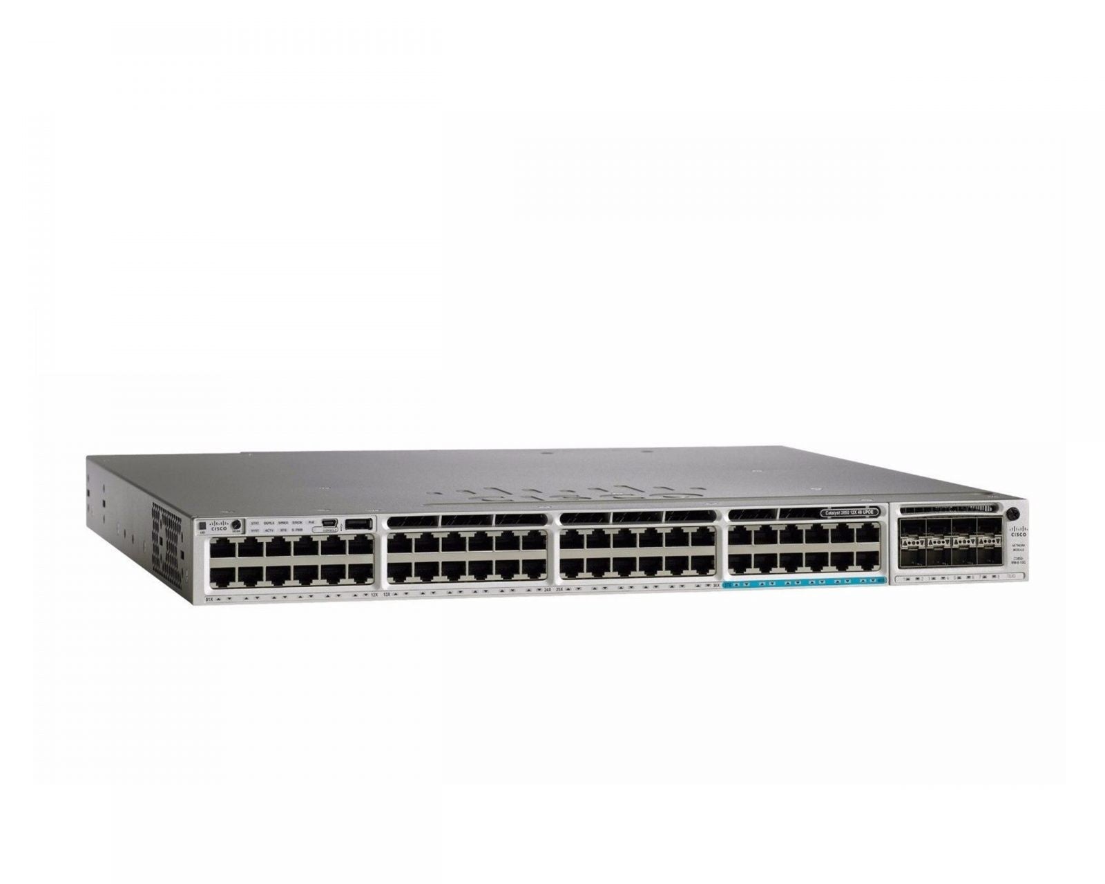 Cisco WS-C3850-12X48U-E Catalyst 3850 48端口UPOE交换机，支持12个千兆端口，630W IP服务 <tc>交换机</tc> - | 新
