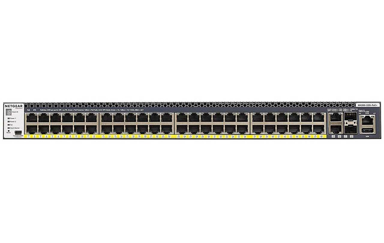 NETGEAR M4300-28G-PoE+ GSM4328PA ProSAFE M4300 24端口千兆以太网PoE+ 480W 2个10GBASE-T端口 2个10G SFP+ 三层端口 <tc>交换机</tc> | 二手