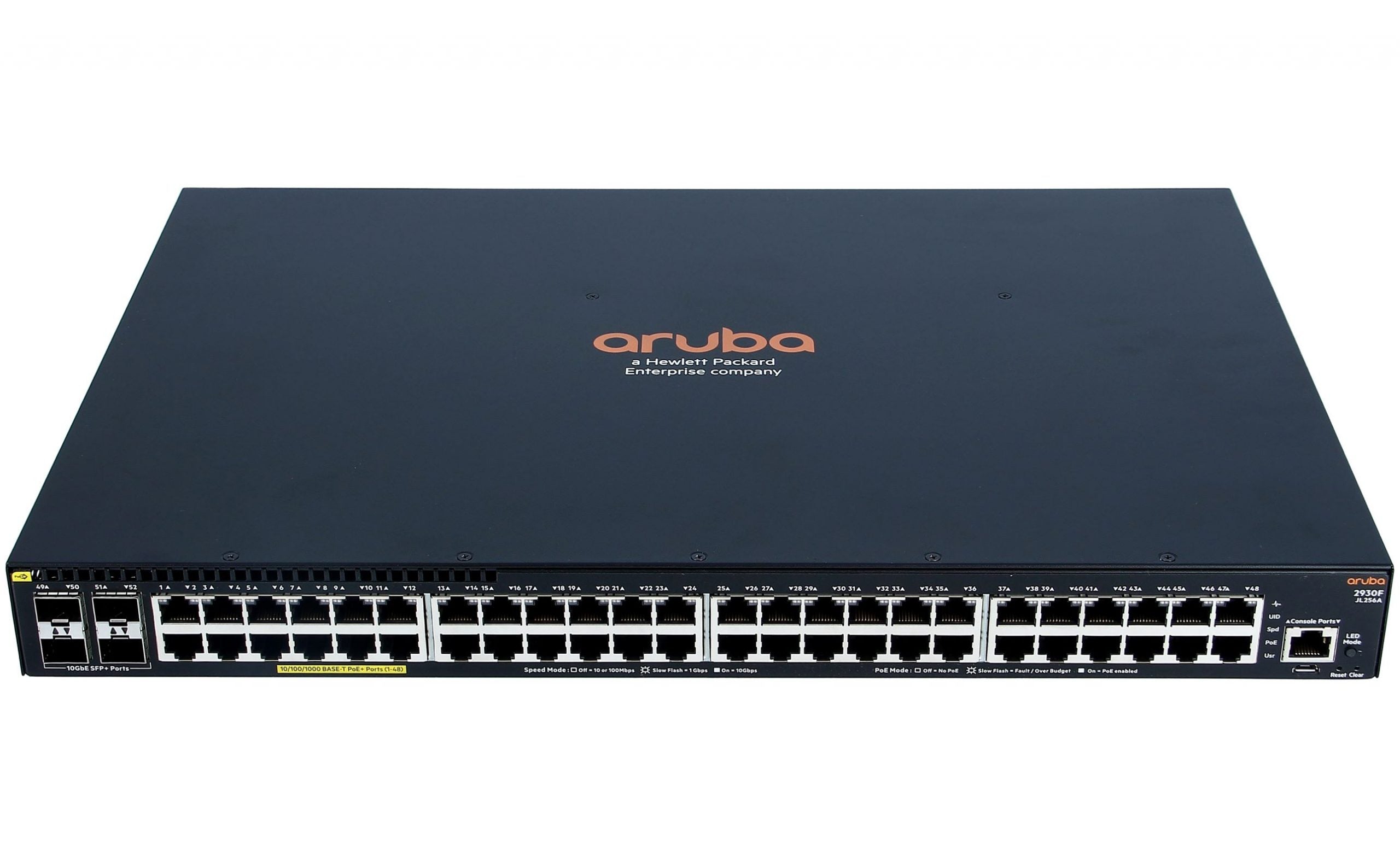 HPE Aruba JL256A 2930F 48-Port GbE PoE+ 370W 4x 1G/10G SFP+ Layer 3 Managed Switch | USED Secondary image