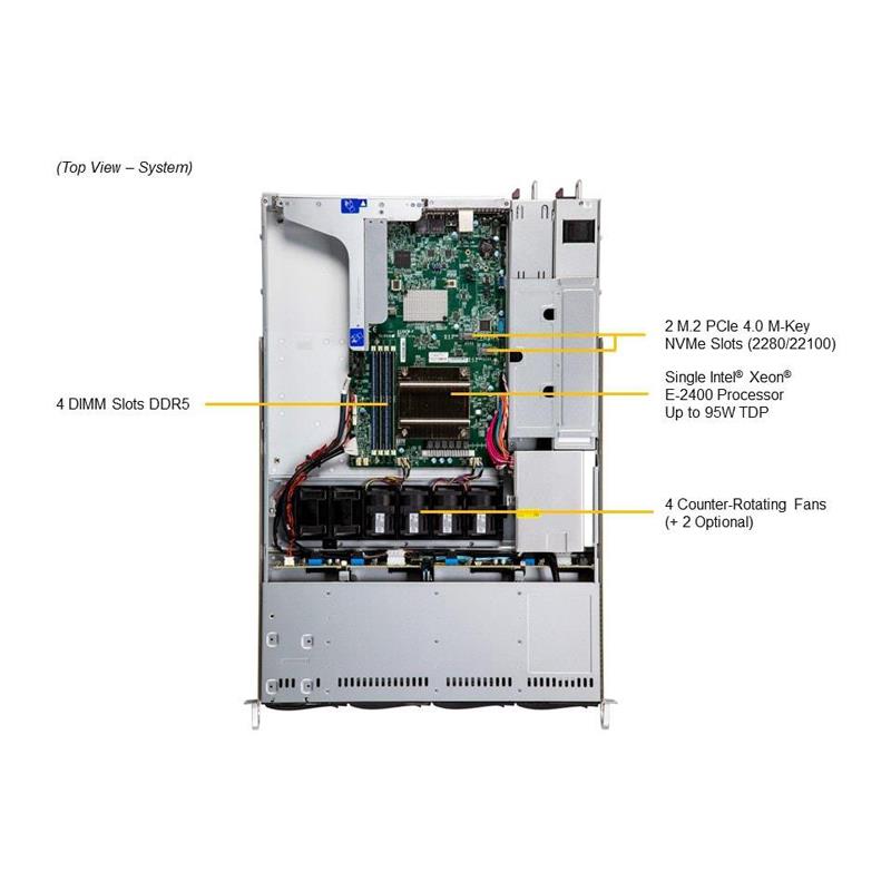 Supermicro SYS-511R-W UP 1U Barebone Single Intel Xeon E-2400 Series Processors | NEW