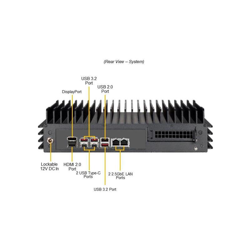 Supermicro SYS-E302-13AD IoT 无风扇单 Intel Core i3/Core i5/Core i7 UL/HL 第 12 代或 Celeron L 处理器 |新的