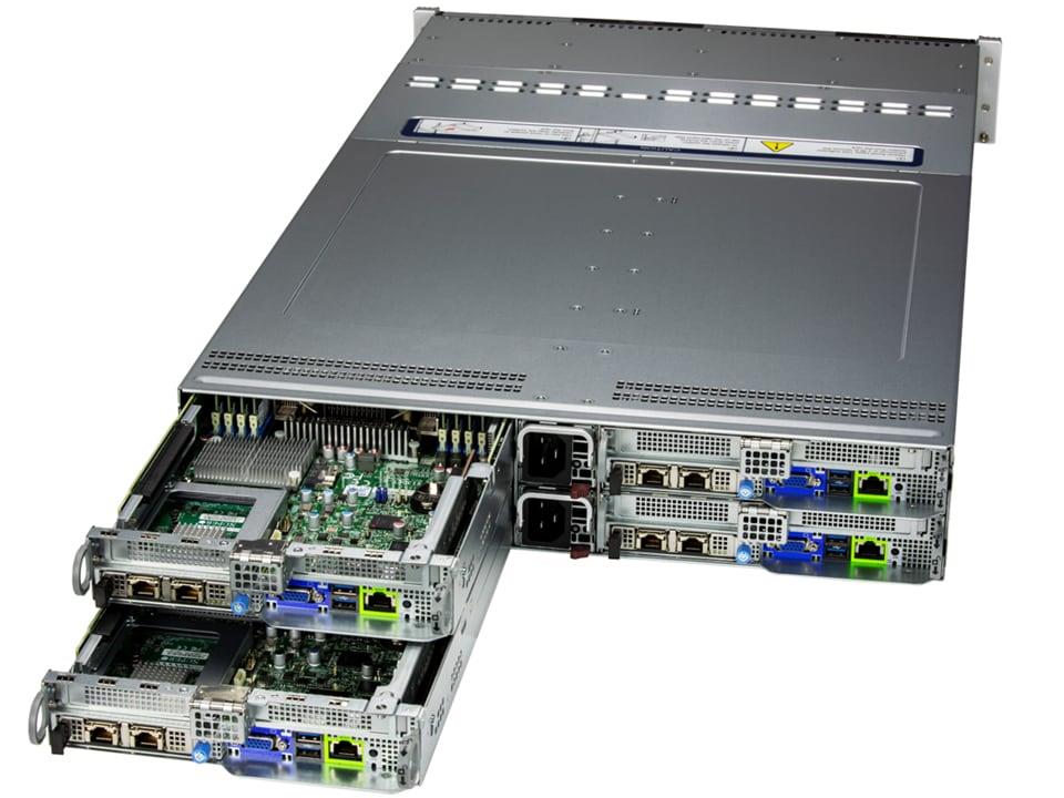 Supermicro SYS-622BT-HNC8R BigTwin 2U Barebone Bốn nút có thể cắm nóng Bộ xử lý kép Intel Xeon 6700 Series có lõi E | MỚI