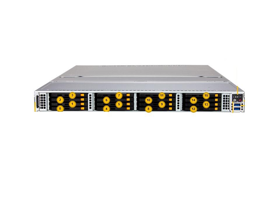 Supermicro SSG-121E-NE316R オール フラッシュ ストレージ 1U ベアボーン デュアル Intel Xeon スケーラブル プロセッサ 第 5/4 世代 |新しい