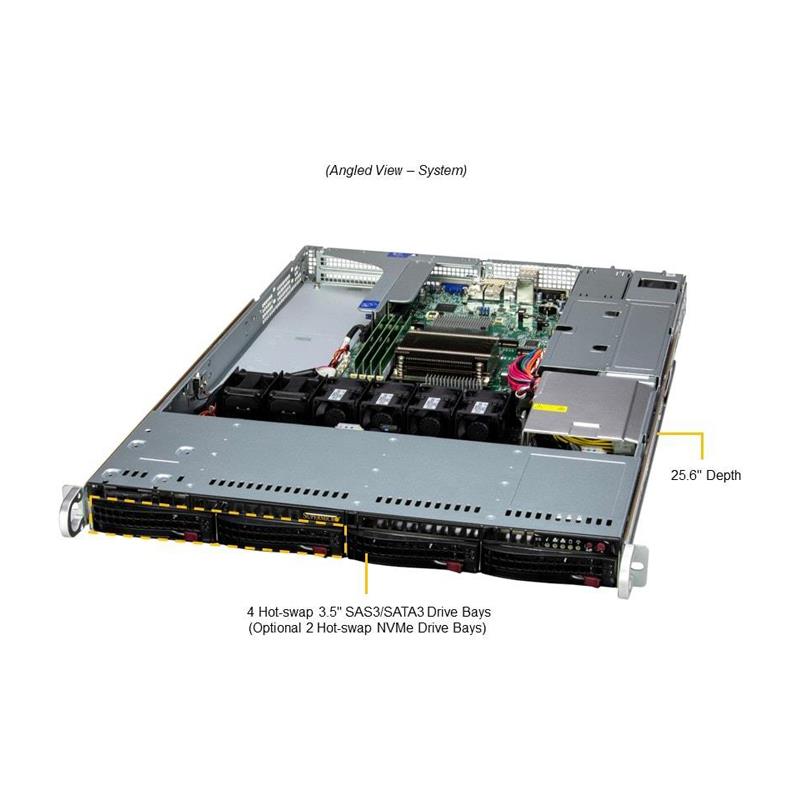Supermicro SYS-511R-W UP 1U Barebone Single Intel Xeon E-2400 Series Prozessoren | NEU Sekundärbild