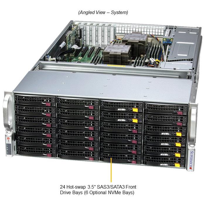 Supermicro SSG-641E-E1CR36H ストレージ 4U ベアボーン デュアル インテル Xeon スケーラブル プロセッサー 第 4 世代および第 5 世代 |新しい