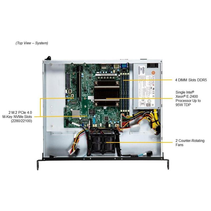 Supermicro SYS-511R-ML UP Mini-1U 准系统单英特尔至强 E-2400 系列处理器 |新的