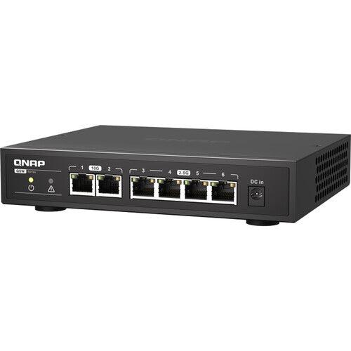 (<tc>NOUVELLE</tc>QNAP QSW-2104-2T : 2 ports 10 GbE + 4 ports 2,5 GbE (non géré) <tc>Switch</tc> | Sans ventilateur Image secondaire