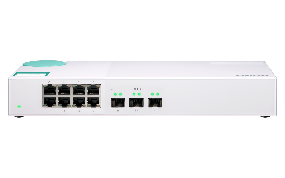 (NEW VENDOR) QNAP QSW-308S 3 Ports 10GbE + 8 Ports 1GbE Unmanaged Switch | Fanless - C2 Computer Image principale