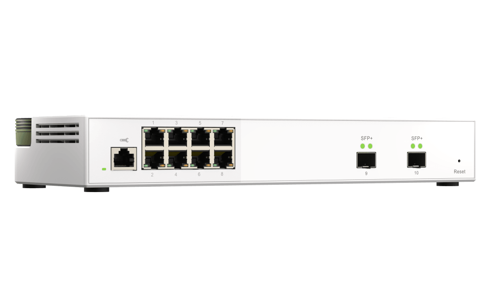 (NEW VENDOR) QNAP QSW-M2108-2S 2 Ports 10GbE + 8 Ports 2.5GbE Layer 2 Managed Switch Switching Capacity: 96Gbps | Management Type: Web Managed - C2 Computer