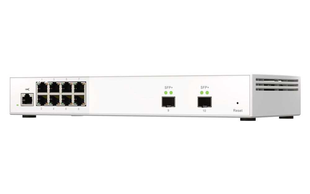 (NEW VENDOR) QNAP QSW-M2108-2S 2 Ports 10GbE + 8 Ports 2.5GbE Layer 2 Managed Switch Switching Capacity: 96Gbps | Management Type: Web Managed - C2 Computer