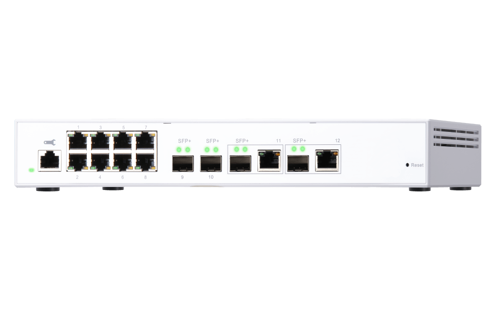 (NEW VENDOR) QNAP QSW-M408-2C 4 Ports 10GbE + 8 Ports 1GbE Layer 2 Managed Switch Switching Capacity: 96Gbps | Management Type: Web Managed - C2 Computer