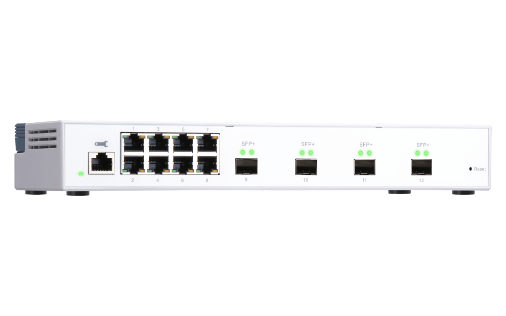 (NEW VENDOR) QNAP QSW-M408S 4 Ports 10GbE + 8 Ports 1GbE Layer 2 Managed Switch Switching Capacity: 96Gbps | Management Type: Web Managed - C2 Computer