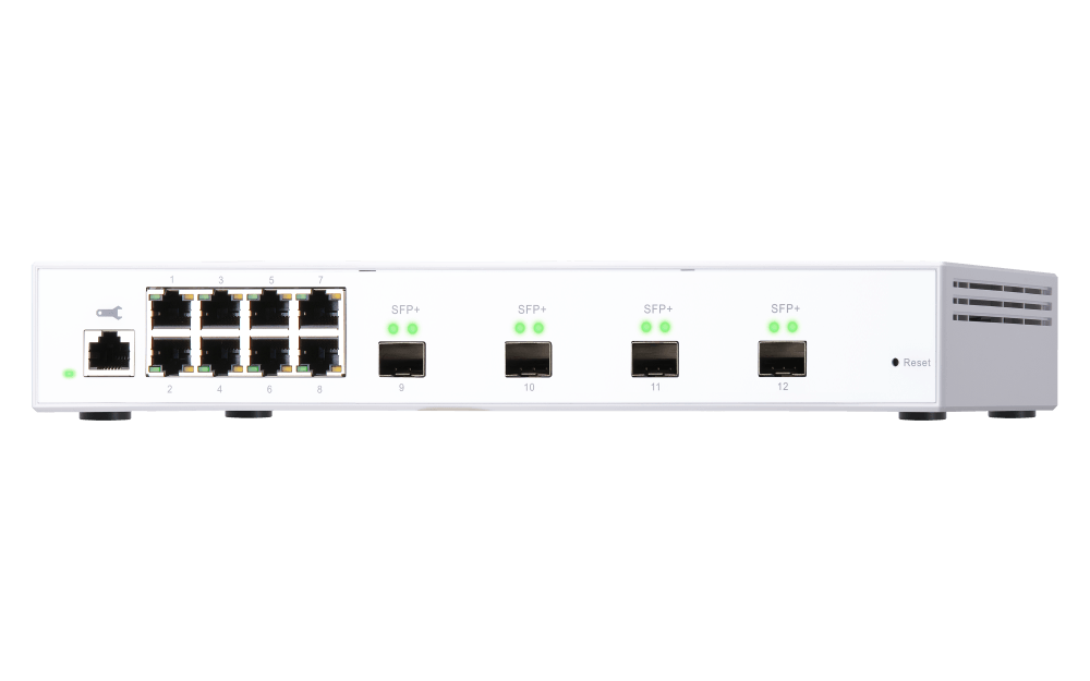 (NEW VENDOR) QNAP QSW-M408S 4 Ports 10GbE + 8 Ports 1GbE Layer 2 Managed Switch Switching Capacity: 96Gbps | Management Type: Web Managed - C2 Computer