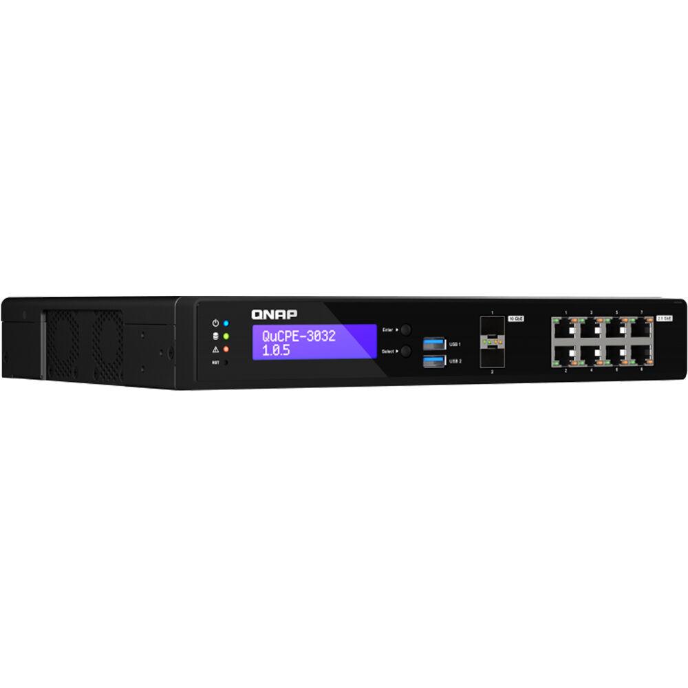 (NEW VENDOR) QNAP QuCPE-3032-C3558R-8G Network Virtualization Premise Equipment | with 1U mounting kit - C2 Computer Image principale