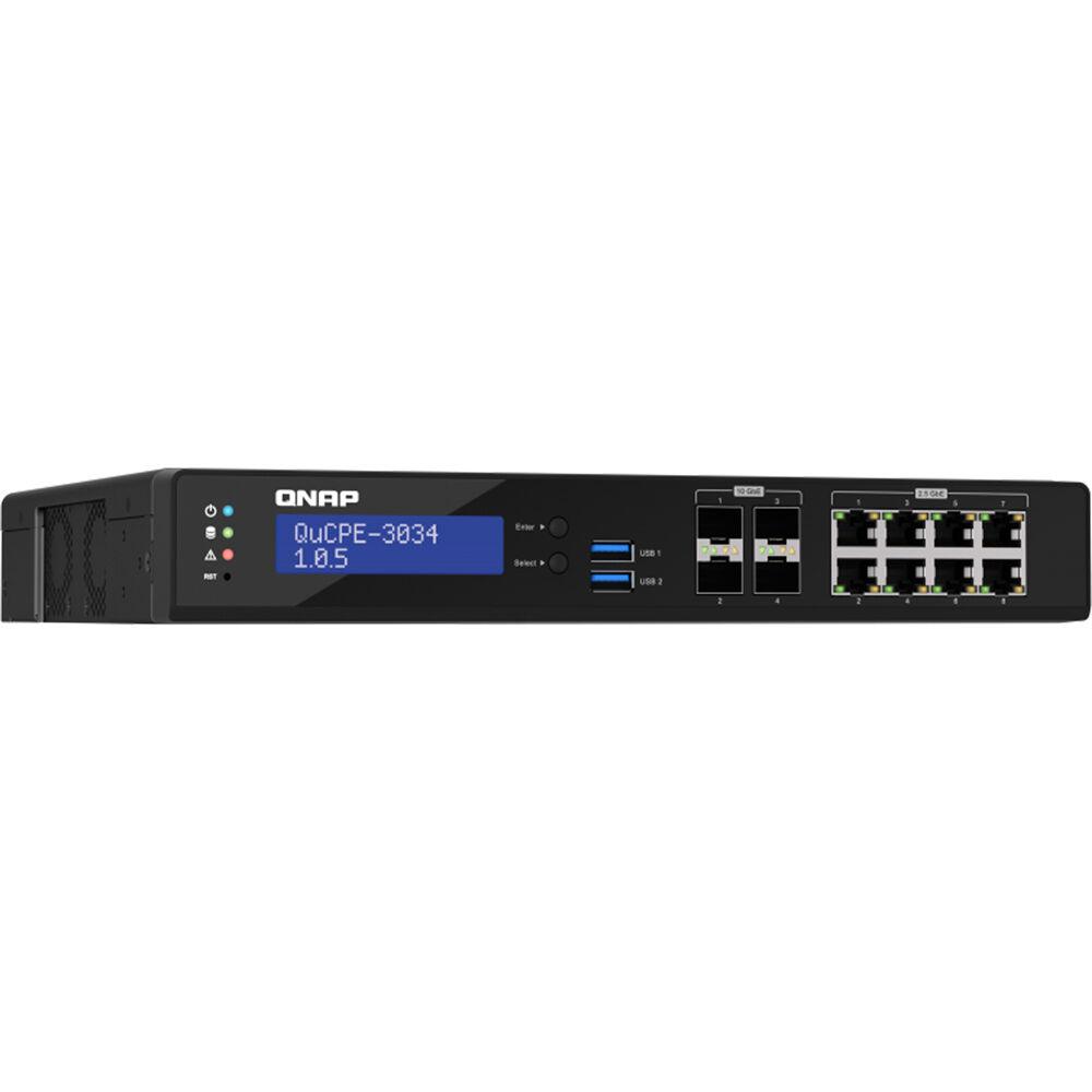 (NEW VENDOR) QNAP QuCPE-3034-C3758R-16G Network Virtualization Premise Equipment | with 1U mounting kit - C2 Computer Image principale