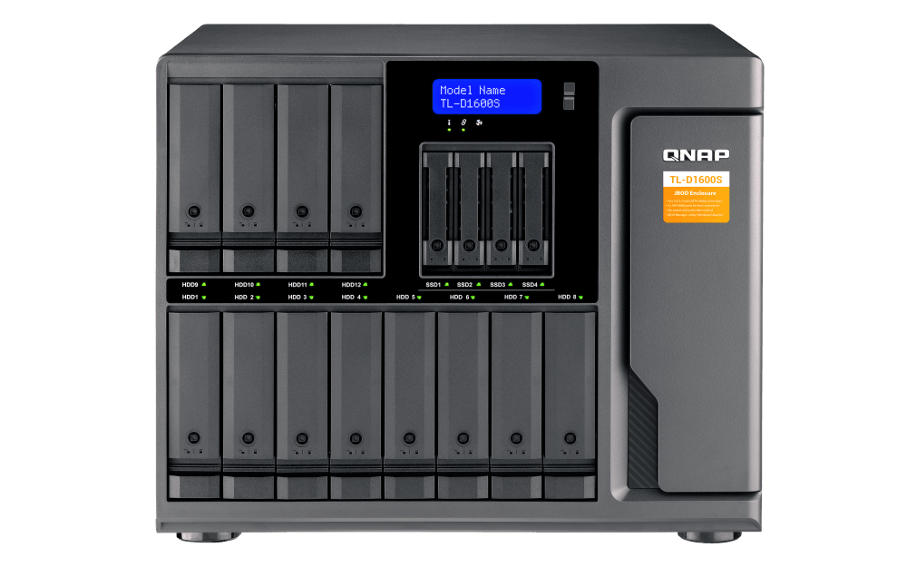 (NEW VENDOR) QNAP TL-D1600S 16-Bay JBOD Storage Enclosure | 12 x 3.5" / 2.5" SATA 6G + 4 x 2.5" SATA 6G - C2 Computer メイン画像