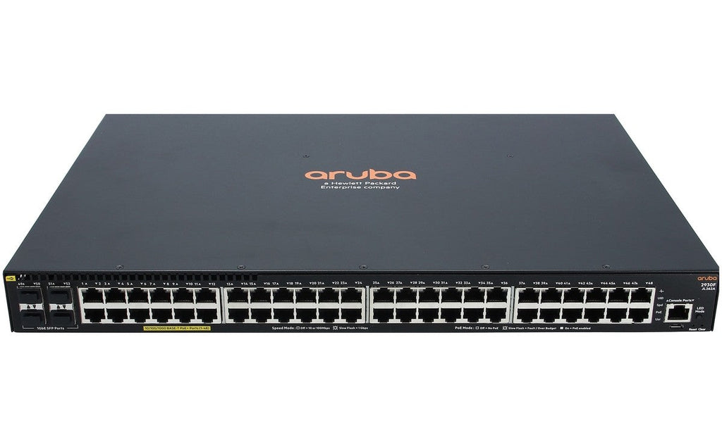 HPE Aruba JL262A 2930F 48-Port GbE PoE+ 370W 4x 1G SFP 104 Gbps Layer 3 Managed Switch - | NEW