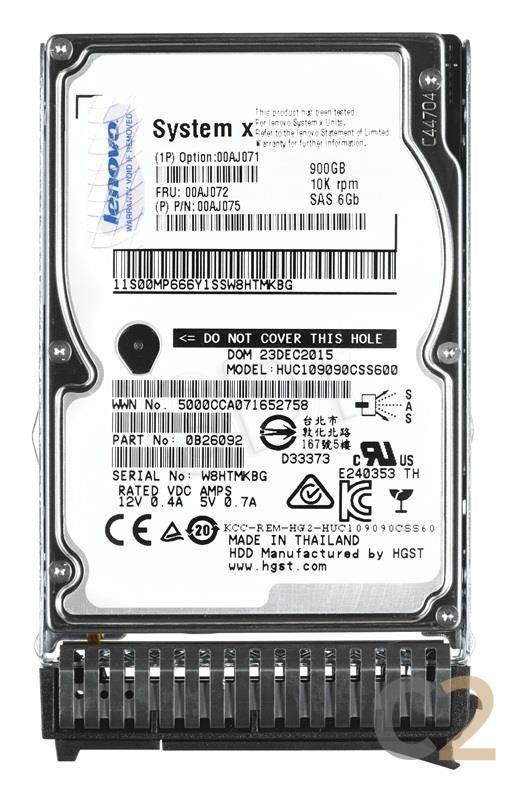 (NEW PARALLEL PARALLEL) IBM 00AJ072 900GB 10000RPM SAS 6GBPS 2.5INCH G3 HOT SWAP HARD DRIVE WITH TRAY - C2 Computer