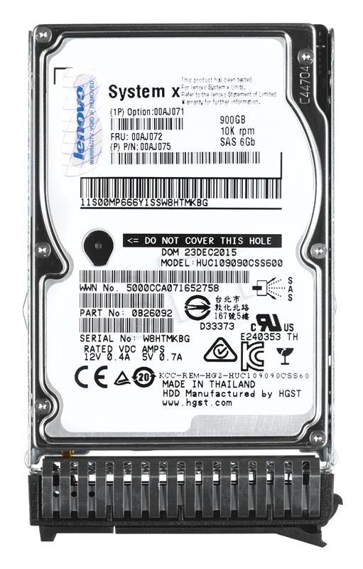 (NEW PARALLEL PARALLEL) IBM 00AJ075 900GB 10000RPM SAS 6GBPS 2.5INCH G3 HOT SWAP HARD DRIVE WITH TRAY - C2 Computer