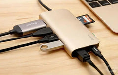 BASEUS MacBook Almighty Dock 7 in 1 Type C Hub to HDMI,USB 3.0,Giga Lan,SD/MicroSD Slot - C2 Computer