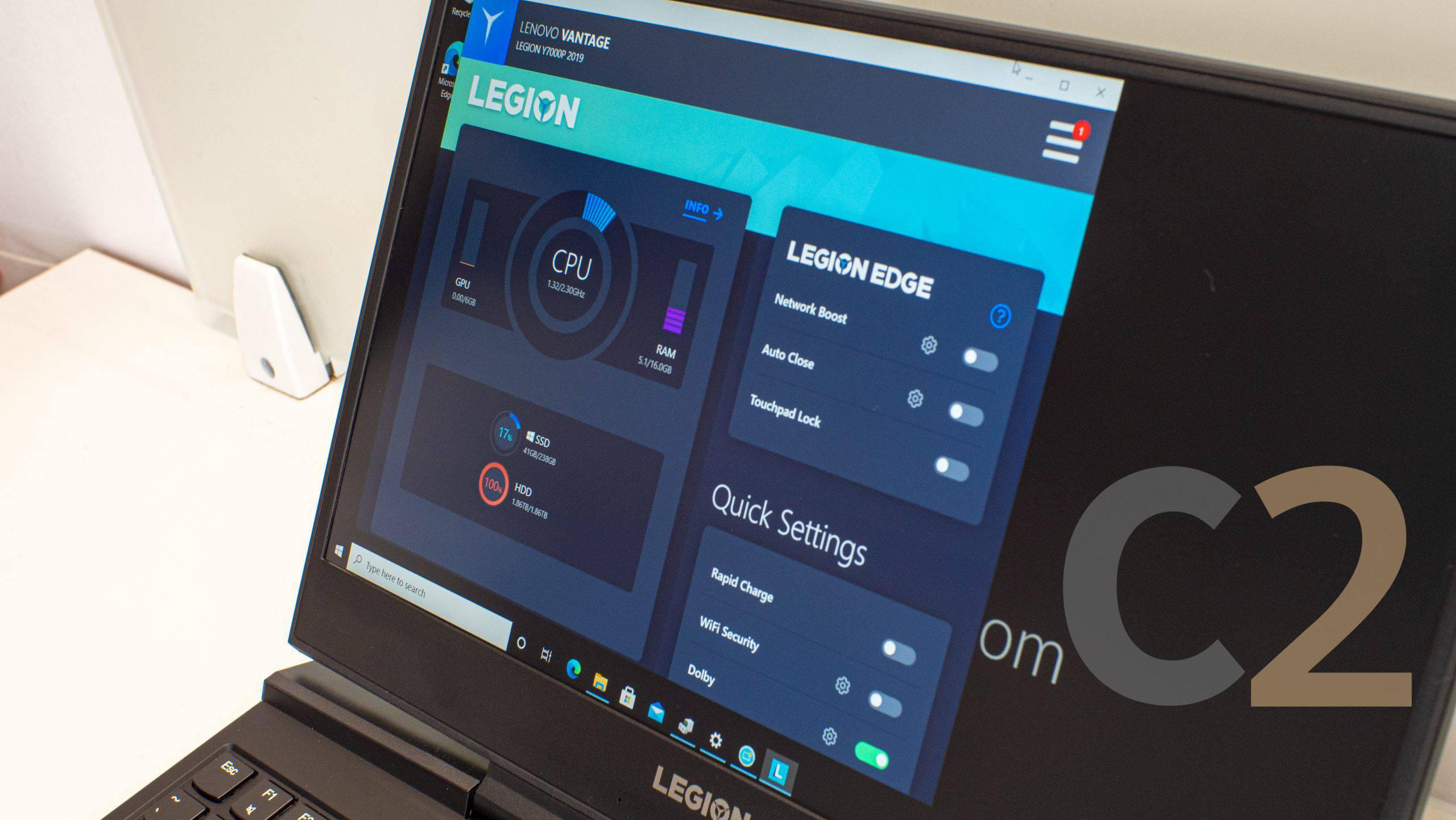 【特價二台】 LENOVO LEGION Y7000P 15.6inch i5-8300H 16G-DDR4 2666 256G-SSD M.2 PCIe + 1TB 2.5inch RTX 2060 6G 1920x1080 144Hz 電競本 99% - C2 Computer