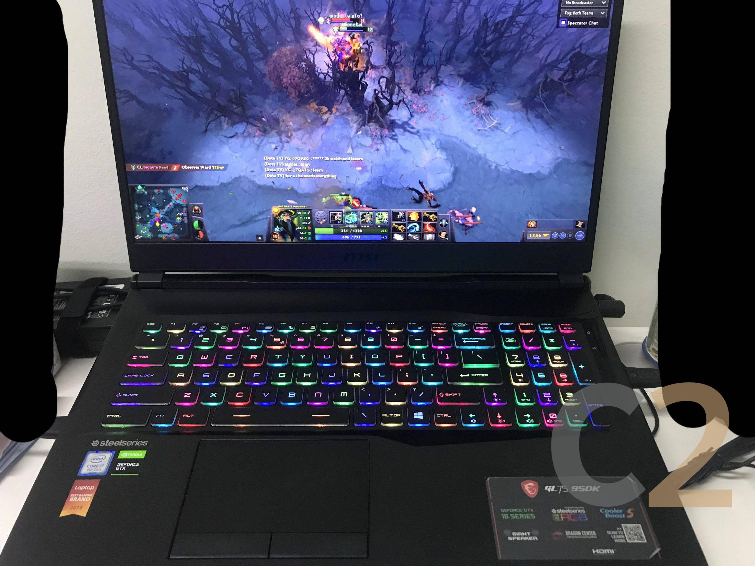 (USED) MSI GL75 i7-9750H 4G 128-SSD NA GTX 1660 Ti 6GB 17.3inch 1920x1080 Gaming Laptop 95% - C2 Computer Main image