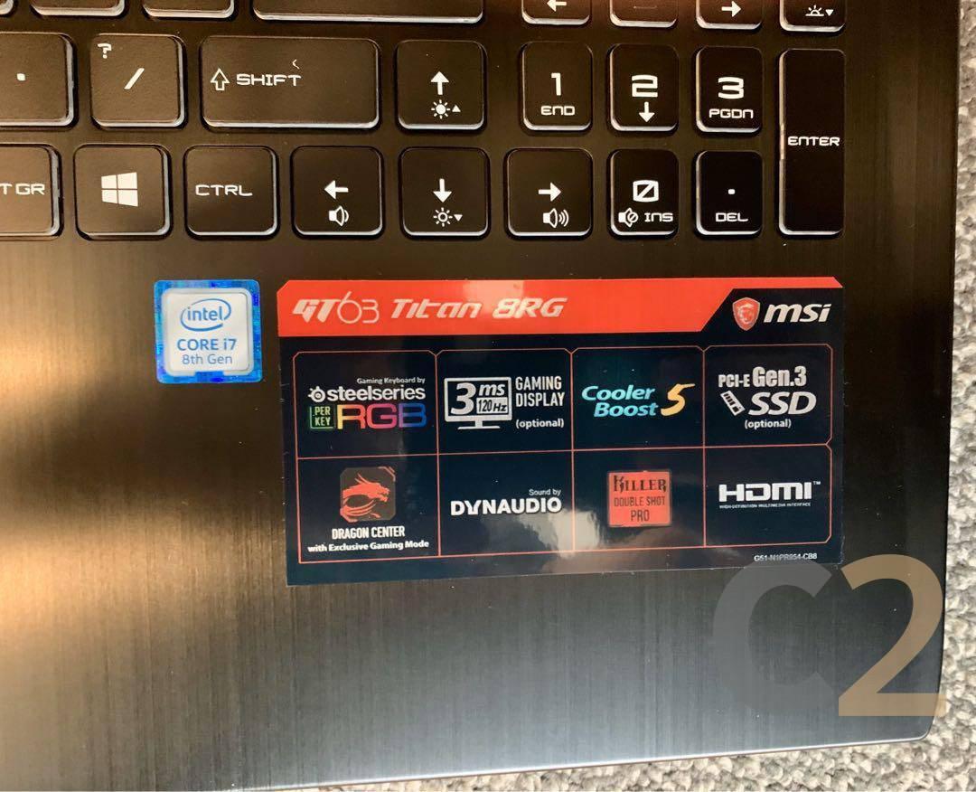 (USED) MSI GT63 Titan i7-8750H 4G 128-SSD NA RTX 2080 8GB 15.6inch 1920x1080 144Hz Gaming Laptop 95% Secondary image