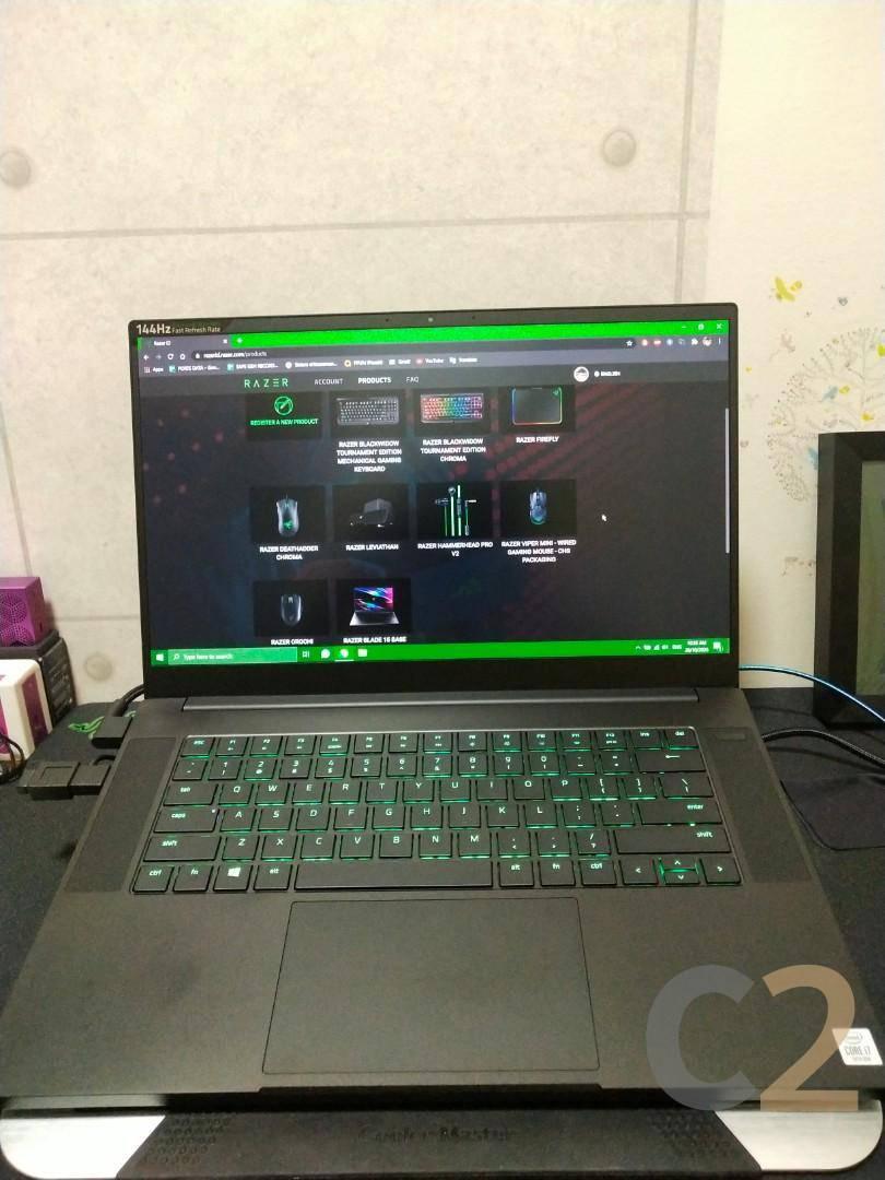 (USED) RAZER Blade 15 Base Model Early 2020 i7-10750H 4G 128-SSD NA GTX 1660 Ti 6GB 15.6inch 1920x1080 144Hz Gaming Laptop 95% - C2 Computer 主圖